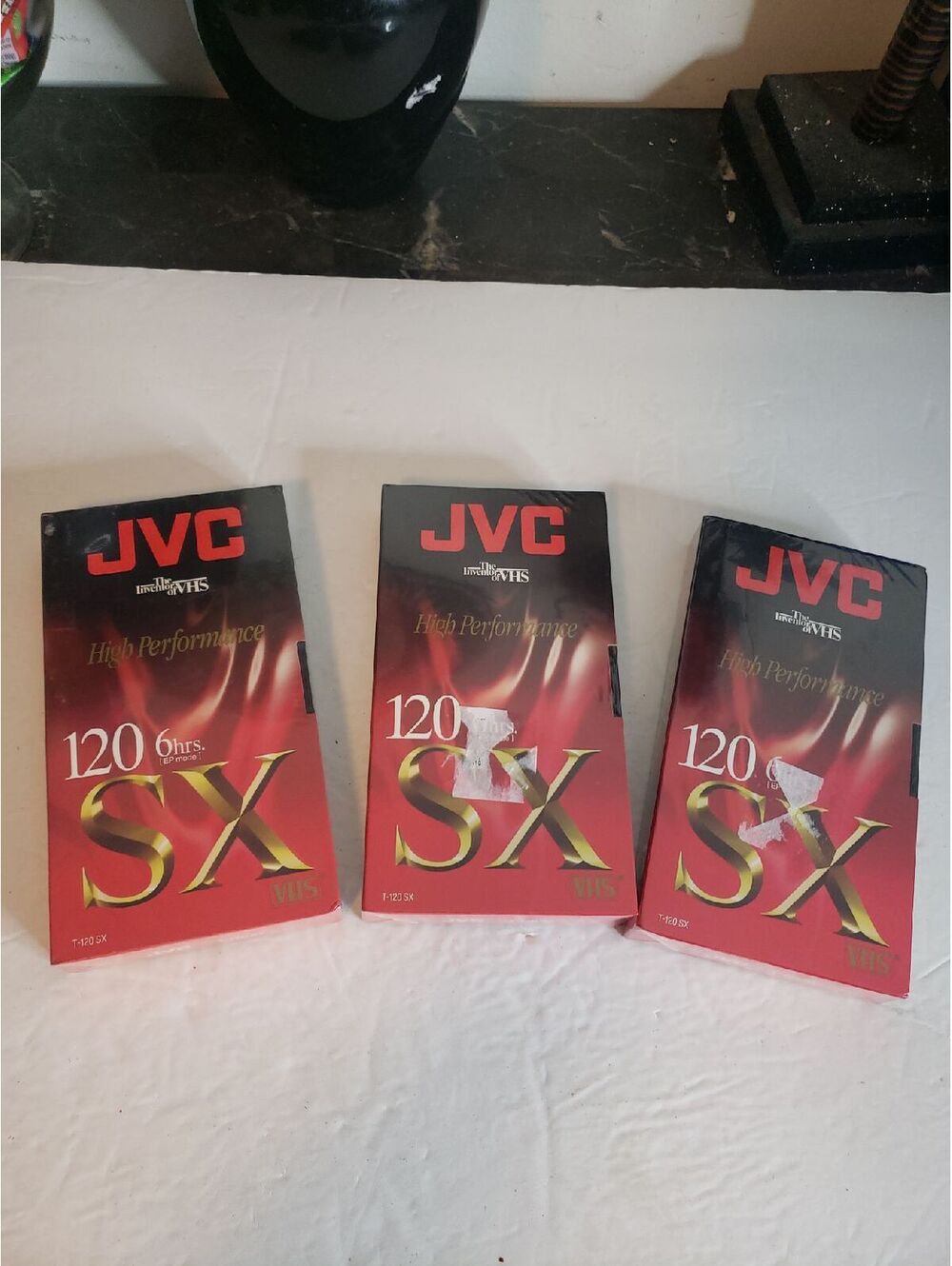 JVC Blank VHS Tapes Recordable Sealed x3